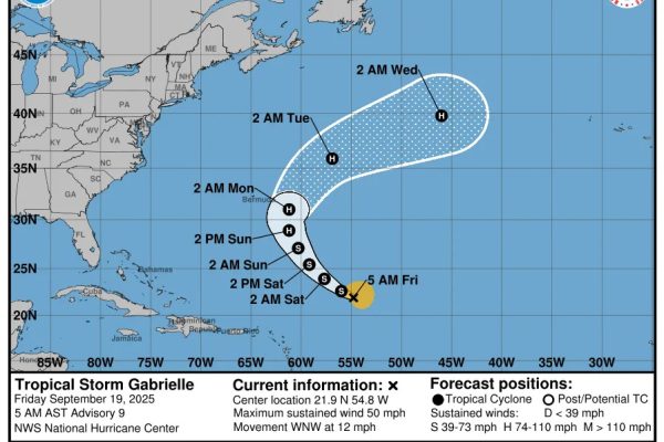 Tropical Storm Gabrielle is expected to become a hurricane: See path