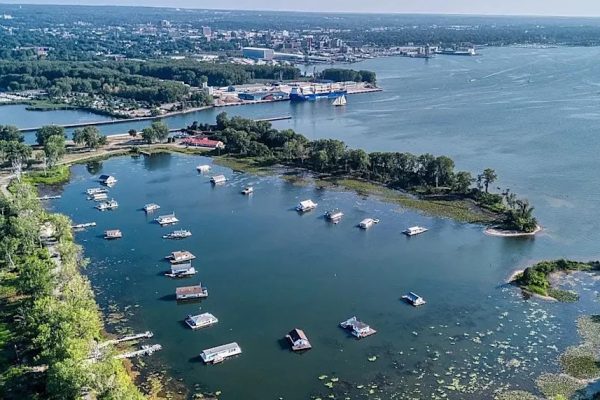 One of only 24 houseboats allowed at Presque Isle State Park is on the market