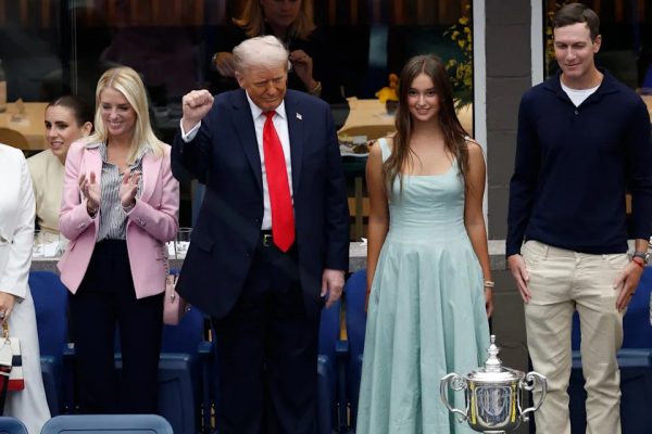 Donald Trump arrives at US Open men’s final to cheers and boos after broadcasters asked not to show reactions