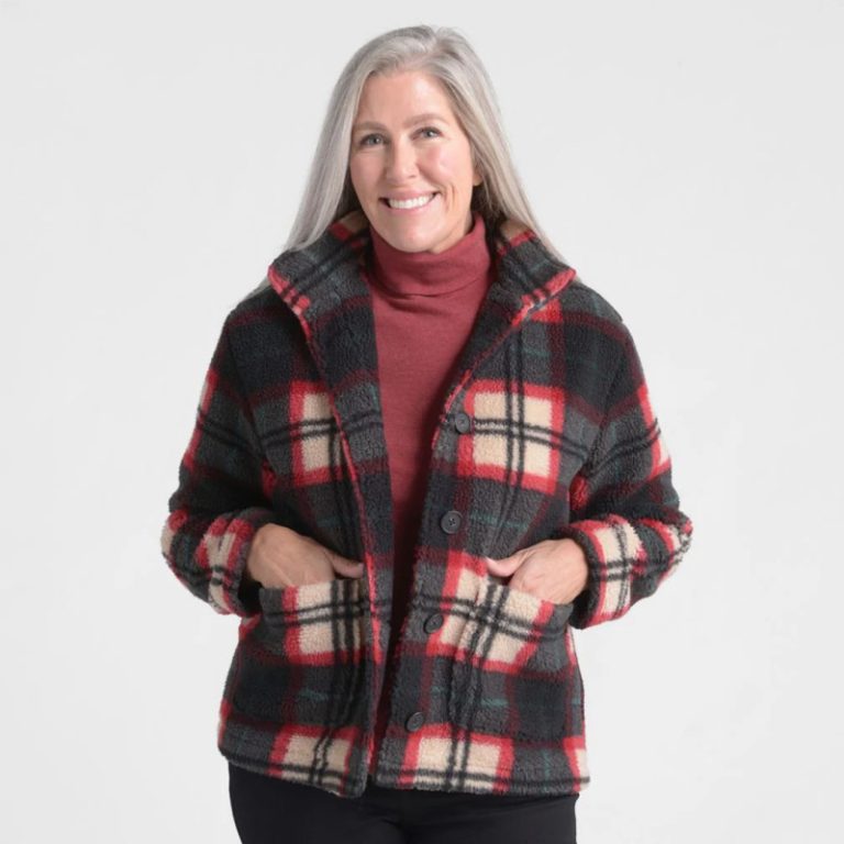 This $85 plaid sherpa jacket is on sale for only $34, and it's super cozy